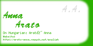 anna arato business card